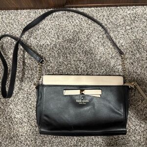 Kate Spade Black and Cream Bow Crossbody Bag